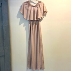Show Me Your MUMU Tan On or Off the Shoulder Long Dress sz Small